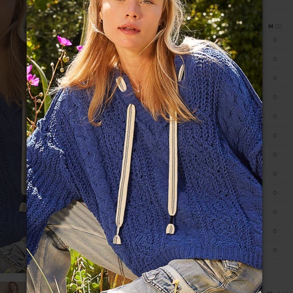 POL “ Stacy 3 “ POL Cable Knit Chenille Sweater with Drawstring Hood 65 - Picture 2 of 9